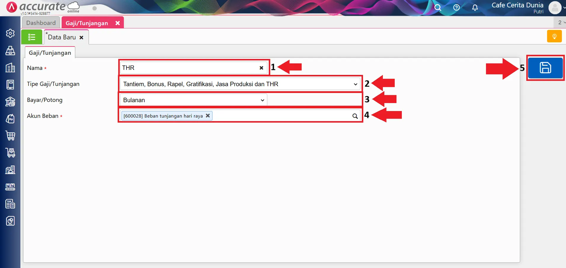 mencatat & menghitung PPh 21 bonus/THR karyawan